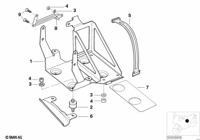 61212305050 - General Electrical System: Rubber Mounting -  for BMW-Motorrad Image