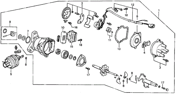 Distributor (1) for 1986 Acura Integra #0