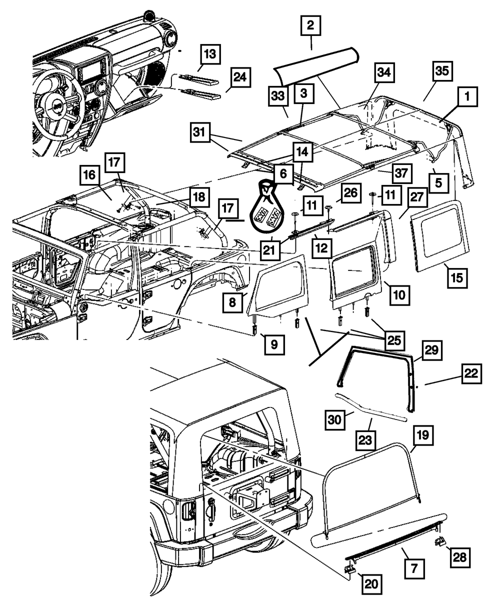2007-2014 Jeep Wrangler Sunrider Top Pivot Knuckle, Left
