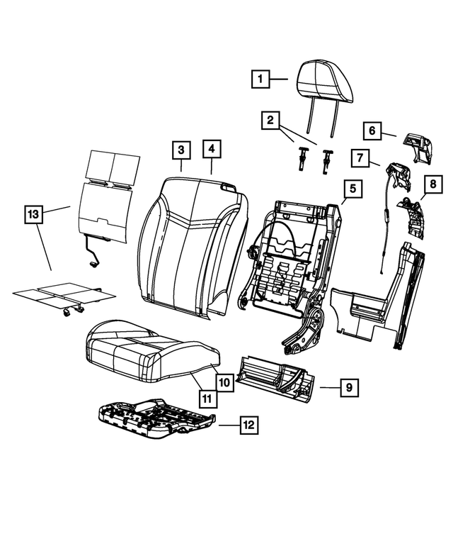 « 1RX16DW1AB – Interior Trim : Avant Appui-tete, Droit Ou Gauche pour Mopar Image »