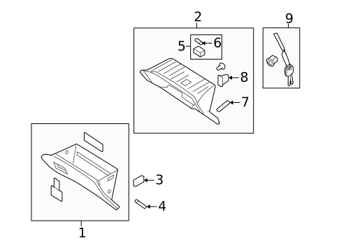 Glove Box for 2011 Hyundai Veracruz #0