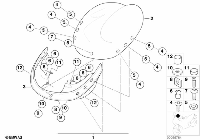 7129901130 - Frame and Mounting Parts: Isa Screw - M6X20-8.8-ZNNIV for BMW-Motorrad Image