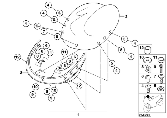 7129901130 - Frame and Mounting Parts: Isa Screw - M6X20-8.8-ZNNIV for BMW-Motorrad Image