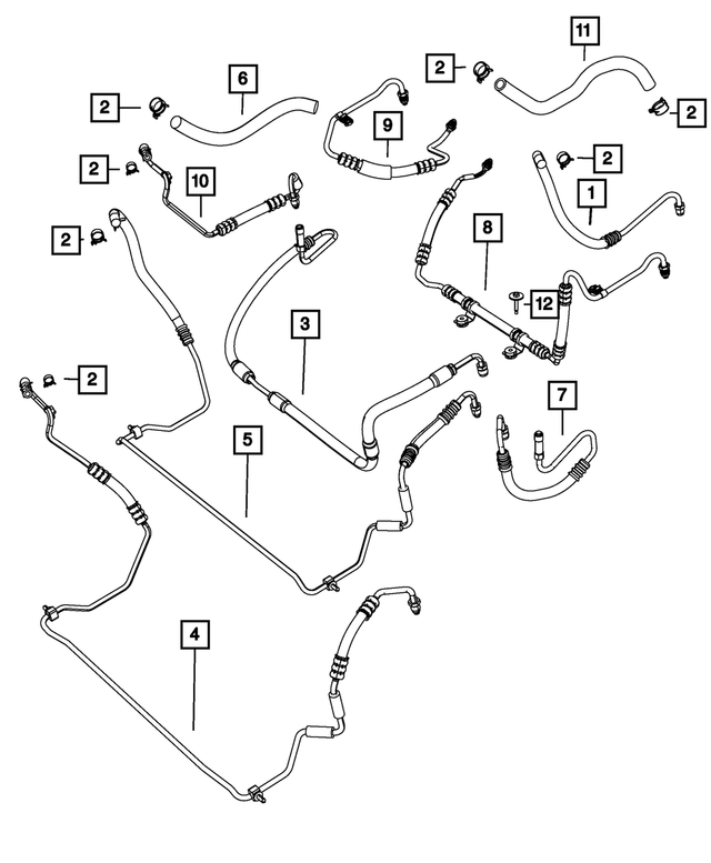 68078357AJ - : Power Steering Pressure Hose, Right Hand Drive for Mopar Image