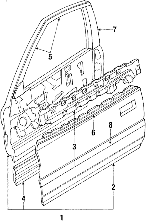 Door & Components for 1989 Honda Civic #0