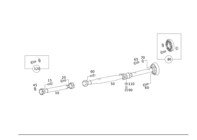 2514100601 - Propeller Shaft: Propeller Shaft, Front for Mercedes-Benz: R320, R350, R500 Image image