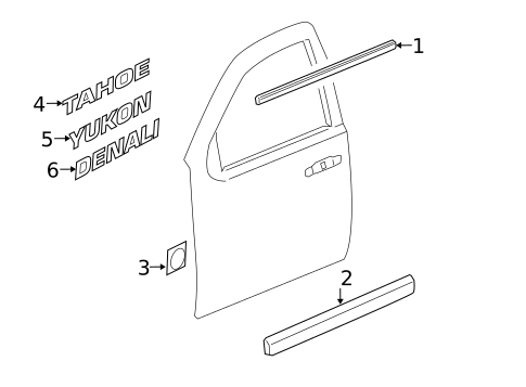 Exterior Trim - Front Door for 2008 Chevrolet Tahoe #0