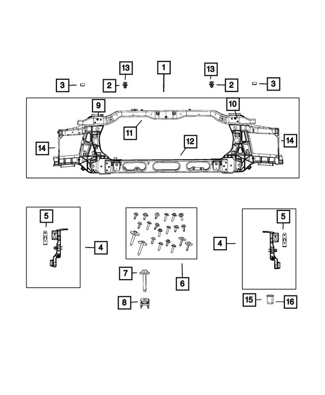 « 68237686AA – Cooling : Panneau De Fermeture Du Radiateur Traverse pour Mopar Image »