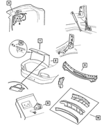 4814879AD - Body Sheet Metal Except Doors: Decklid Latch Striker for Mopar Image