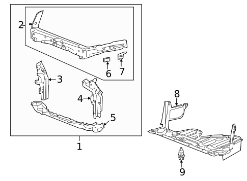 Radiator Support for 2011 Honda Accord Crosstour #0