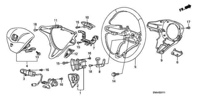 Steering Wheel (SRS) (2.0L) for 2007 Honda Civic #0