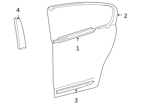 Exterior Trim - Rear Door for 2011 Lexus GS450h #0