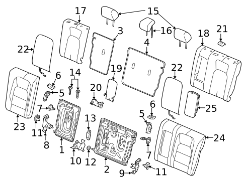 Rear Seat Components for 2019 Jaguar I-Pace #0