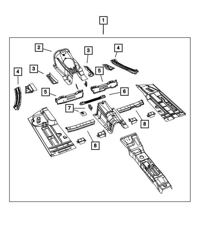 68043495AT - Body Sheet Metal Except Doors: Front Floor Pan for Mopar Image
