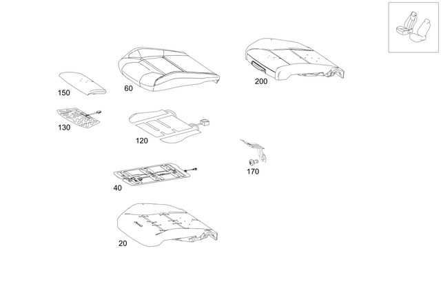 2469105501 - Driver Seat: Outer Cover, Seat Cushion for Mercedes-Benz: B Electric Drive, B250e Image