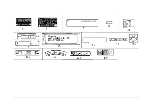 Type Plate, Guide Signs for 1999 Mercedes-Benz C280 #2