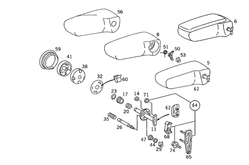 Folding Armrest for 1988 Mercedes-Benz 300E #0