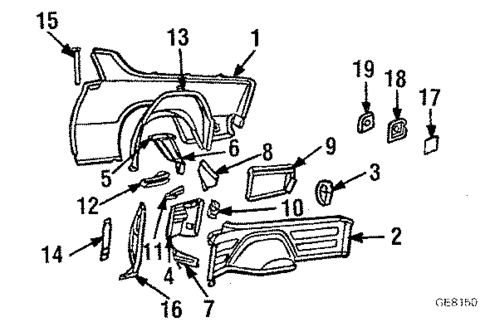 Quarter Panel & Components for 1986 Chevrolet El Camino #0