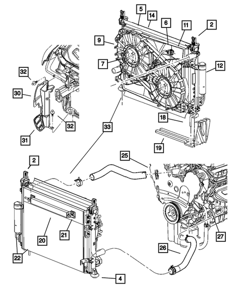 Radiator and Related Parts for 2006 Chrysler 300 #1