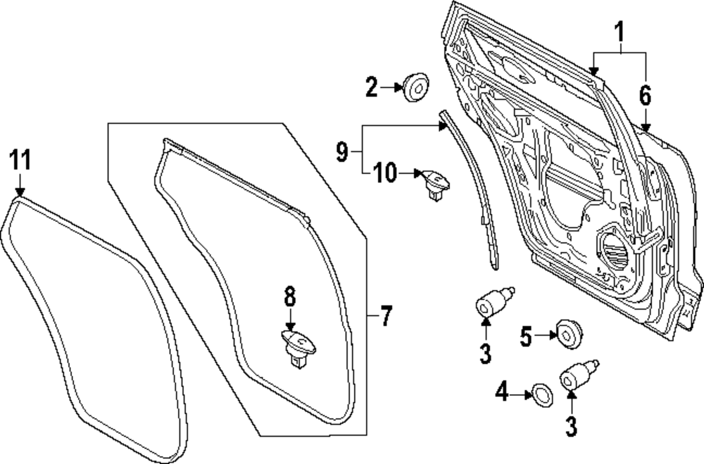 KMY0-73-02XC - Body(L) Rear Door - 2024-2025 Mazda | Mazda Swag