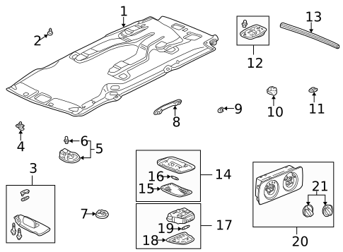 Interior Trim - Roof for 1999 Honda Odyssey #0