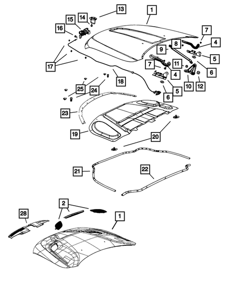 Hood and Hood Release for 2022 Dodge Durango #0