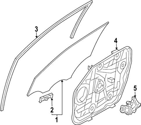 Glass - Front Door for 2023 Hyundai Santa Cruz #0