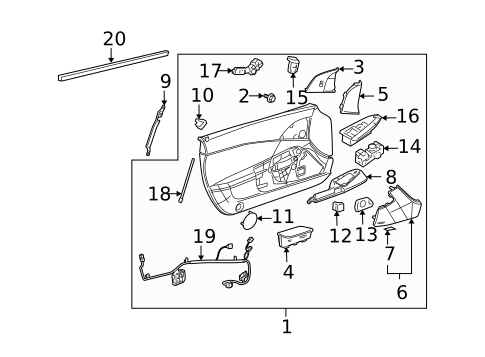 Interior Trim - Door for 2013 Chevrolet Corvette #0