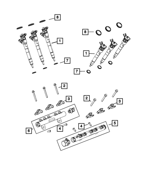 Fuel Rail and Injectors for 2022 Jeep Gladiator #0