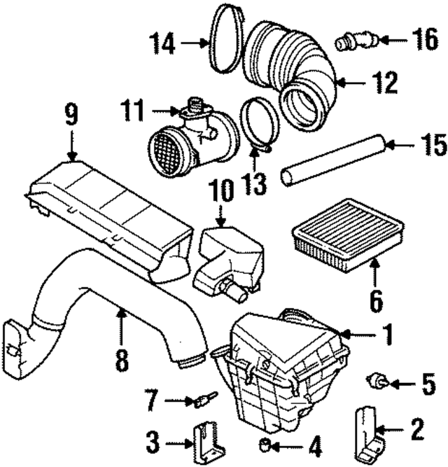 41148119795 - Engine: Air Cleaner Assembly Front Bracket for BMW Image
