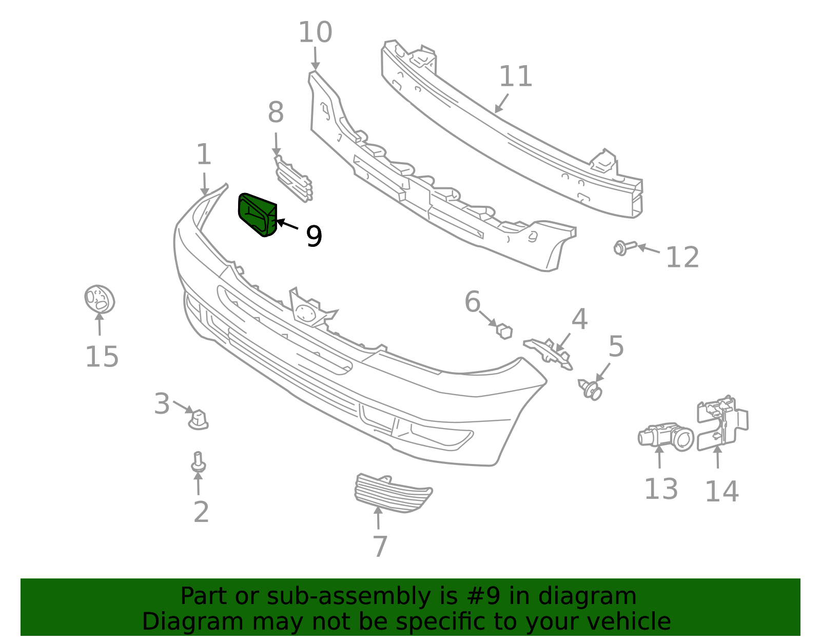 2004-2005 Toyota Sienna Bumper Cover Spacer Panel 52129-AE900 | Toyota ...