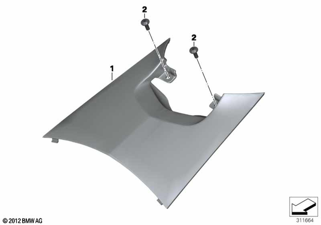 46638545282 - Frame and Mounting Parts: Center Cover - Black for BMW-Motorrad Image image