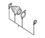 C97413JA0A - Front Drive Axle: Inner Boot for Nissan: Murano, Pathfinder Image