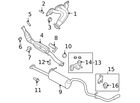 Exhaust Components for 2004 Ford Ranger #0