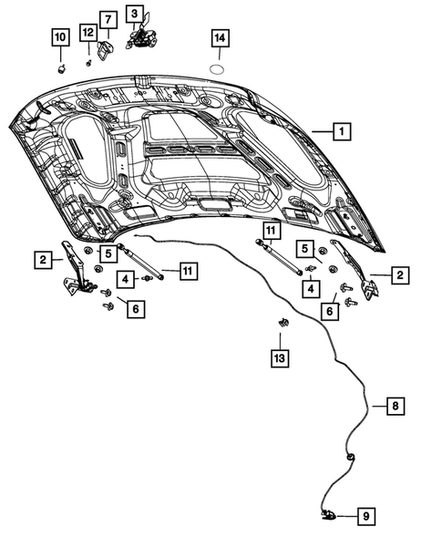 Hood and Hood Release for 2012 Ram 3500 #1