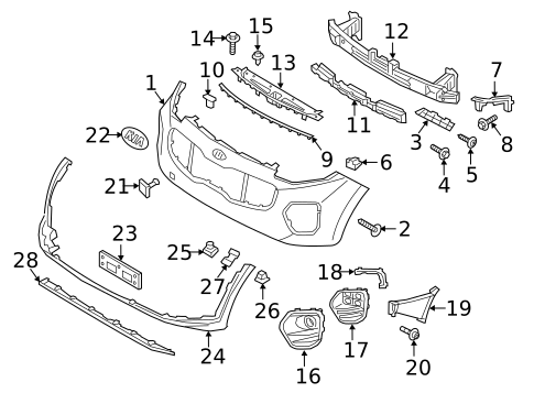 Bumper & Components - Front for 2017 Kia Sportage #1