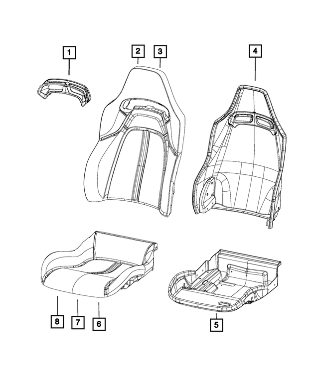 5NT80LV5AA - : Front Seat Back Cover, Right for Mopar Image