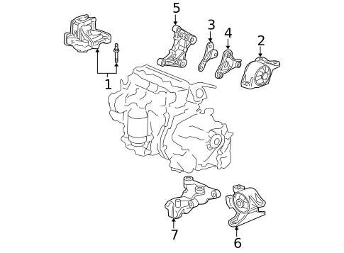 Engine & Trans Mounting for 2008 Honda Fit #1