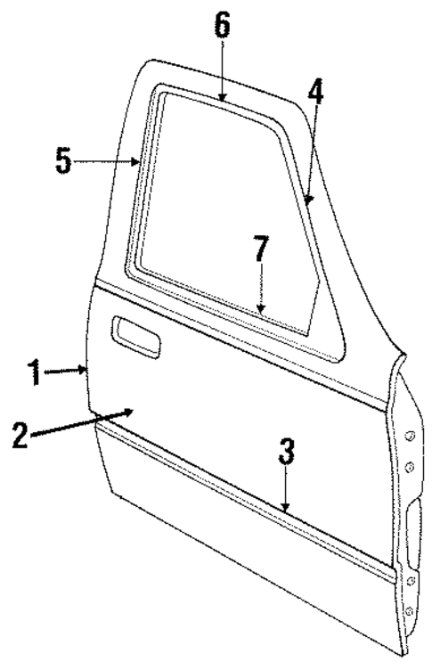 Exterior Trim - Rear Door for 1990 Mercury Topaz #0