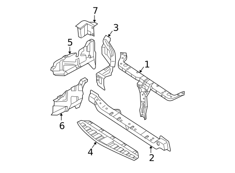 Radiator Support for 2006 Hyundai Tiburon #0