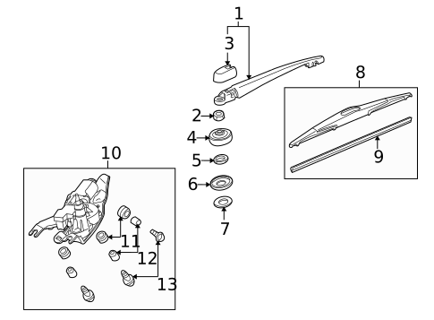 Wiper & Washer Components for 2011 Honda Insight #0