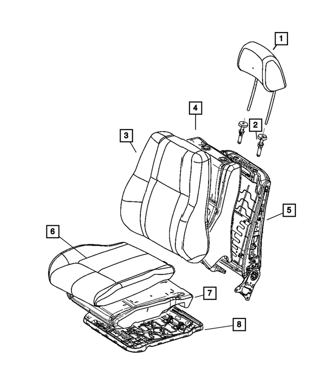 1NE84BD3AD - Interior Trim: Headrest Sleeve, Non-locking for Mopar Image