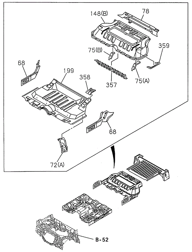 Floor Panel (RR.) (1) for 1999 Acura SLX #0