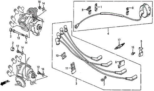 High Tension Cord - Spark Plug for 1984 Honda Prelude #0