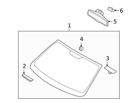 Glass - Windshield for 2010 Hyundai Genesis Coupe #0