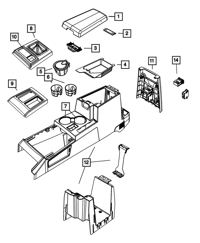 1MY961KAAA - Interior Trim: Floor Console Bin Lid for Mopar Image
