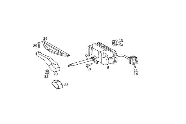 1408200045 - Electrical System: Wiper Blade for Mercedes-Benz: 300SD, 400SE, 400SEL, 500SEL, 600SEL, S420 Image