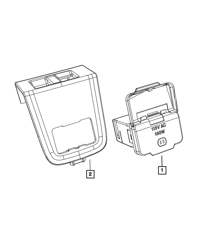 1UB90DX9AA - Electrical: Floor Console Bezel for Mopar Image