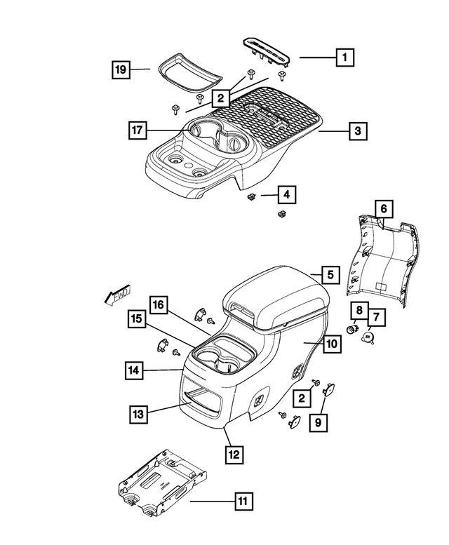 1YU74XR4AC - Interior Trim: Console Armrest for Mopar Image