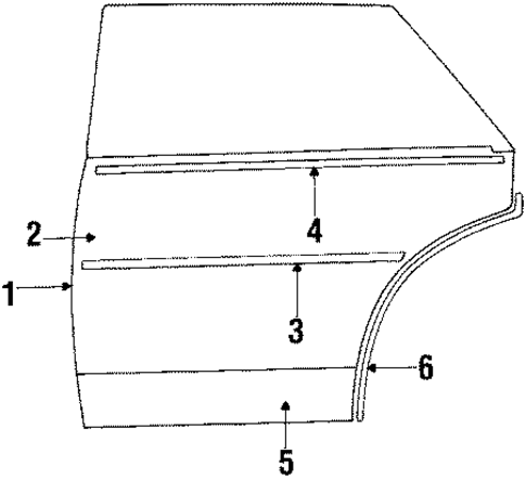 Door & Components for 1985 Cadillac Seville #1